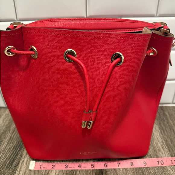 Kate Spade Red Leather Bucket Bag - Picture 8 of 8